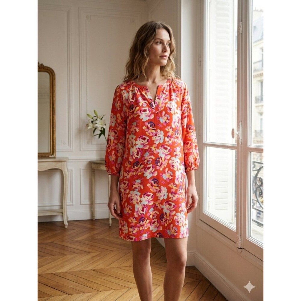 The Pioneer Woman Coral Floral Shift Dress Medium